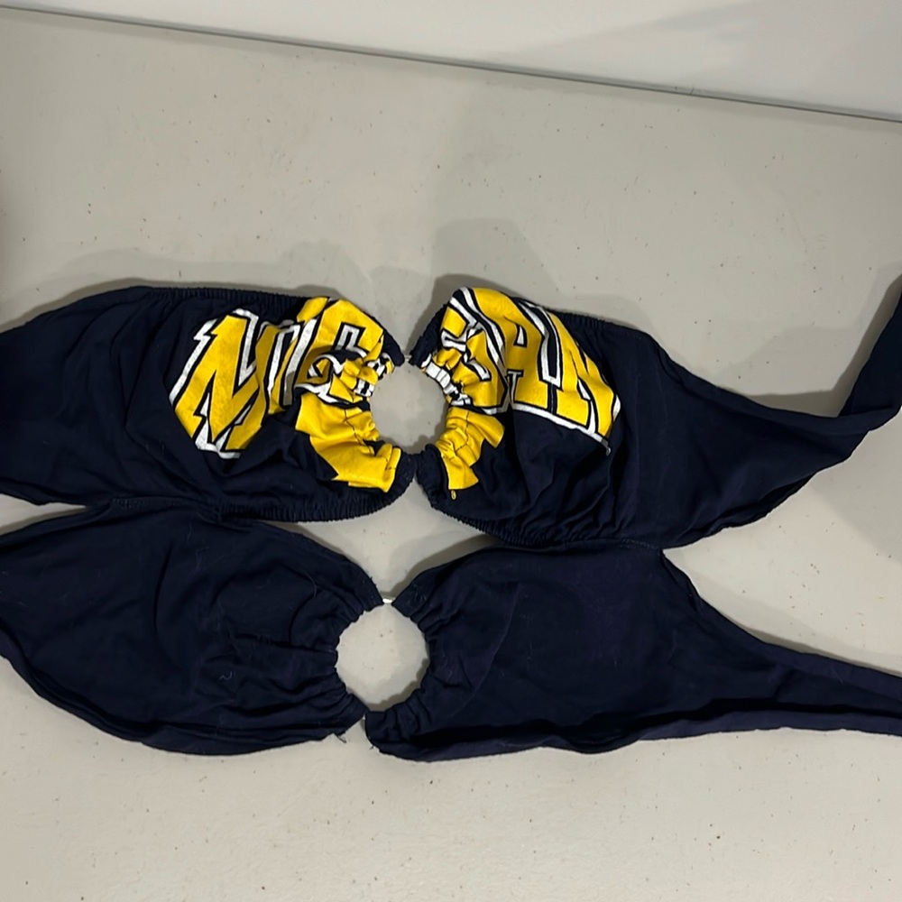 University of Michigan ring tie crop top